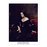 Dame In A Black Dress durch Karl Gustav Ludwig Postkarten