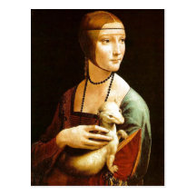 Dame mit einem Ermine durch Leonardo da Vinci, 148 Postkarte