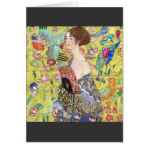 Dame mit Fächer durch Gustav Klimt Karten