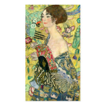 Dame mit Fächer - Gustav Klimt Visitenkartenvorlagen