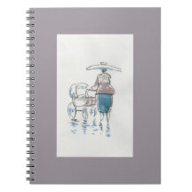 Dame mit Pram-Notizbuch
