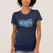 Damen-patriotisches Marine-Blau-Hemd