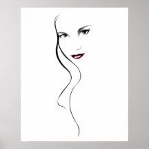Damengesicht Plakat 16x20 "