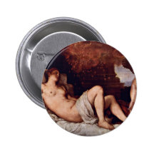 Danae. Durch Tizian (beste Qualität) Anstecknadelbutton