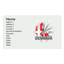Dänemark-Flaggen-Karte 2,0 Visitenkarten Vorlage