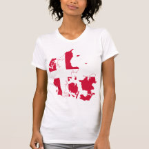 Dänemark-Flaggen-Karte T-shirts