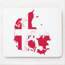 Dänemark-Flaggenkarte DK Mousepad