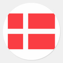 Dänische Flagge Runder Sticker