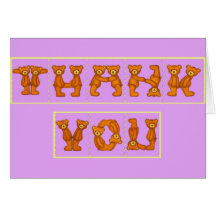 Danke Cards~Baby Shower~Bear Alphabet~Purple Karte
