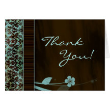 Danke Gruß-Karten-Blumen-Blau-Damast