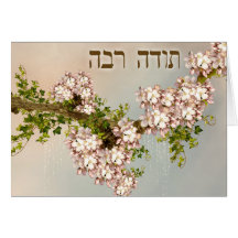 Danke in den hebräischen ~Todah Rabah ~ Frucht-Blü Grußkarten