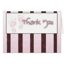 Danke, - Mädchen-Babyparty zu kardieren Grußkarte