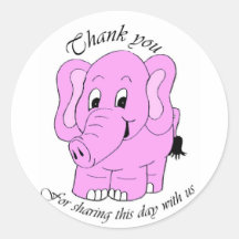 Danke, - rosa Elefanten zu merken Sticker