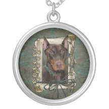 Danke - Steintatzen - der Dobermann - Rot - felsig Schmuck