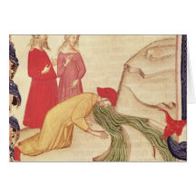 Dante, der bevor dem Hereinkommen sich reinigt Grußkarte