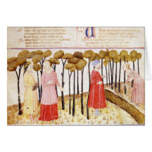 Dante und Virgil am Gipfel des Fegefeuers Grußkarte