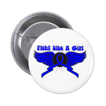 Darmkrebs-Kampf wie ein Mädchen Wings Button