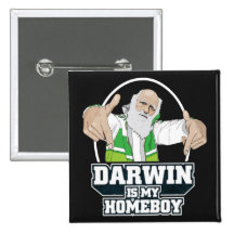 Darwin ist mein Homeboy (farbenreich) Buttons