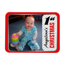 Das 1. Weihnachten 4" des Kindes" Magnet des Foto-