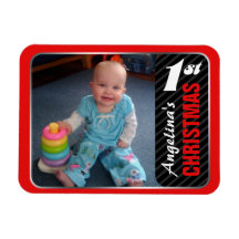 Das 1. Weihnachten 4" des Kindes" Magnet des Foto-
