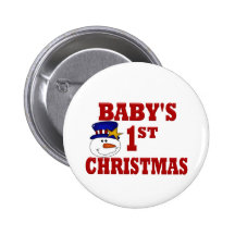 Das 1. Weihnachten des Schneemann-Babys Anstecknadelbuttons