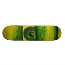 Das Auge - Gold u. Smaragd-Bewusstseins-Skateboard Bedruckte Skateboarddecks