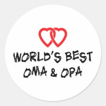 Das beste Oma u. das Opa der Welt Runde Aufkleber