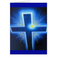 Das blaue backlit Kreuz Karten