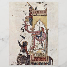 Das Elefantenuhr durch Syrischer Maler Um 1315 Flyer