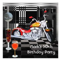 Das Fahrrad der Geburtstags-Party-30. Männer trink Individuelle Einladungskarten
