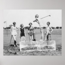 das Golf-T-Stück Zwanzigerjahre Frauen weg auf EIS Posterdrucke