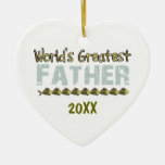 Das Greated der Welt Herz-Verzierung Vater-20XX Weihnachtsornament