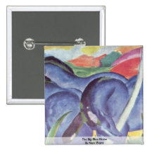 Das große blaue Pferd durch Marc Franz Anstecknadelbutton
