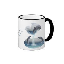 Das Herz vom Delphin-Becher Tassen