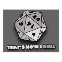 Das ist, wie ich d20 rolle postkarten