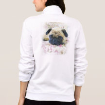Das Kalifornien-Fleece-Ziprüttler der Mops-Frauen Hemden