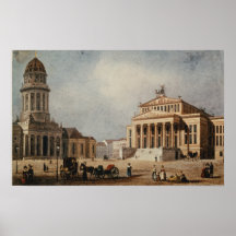 Das königliche Theater und die neue Kirche, 1833 Plakatdrucke