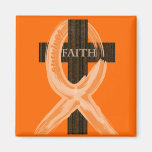 Das Kreuz des orange Leukämie-Überlebenden des Gla Magnets