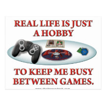 Das Leben ist ein Hobby zwischen Spielen Postkarten