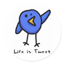 "Das Leben ist tweeten" Twitter-Vogel-Aufkleber