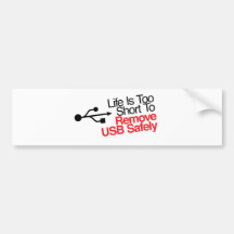 Das Leben ist zu kurz, USB sicher zu entfernen Autosticker