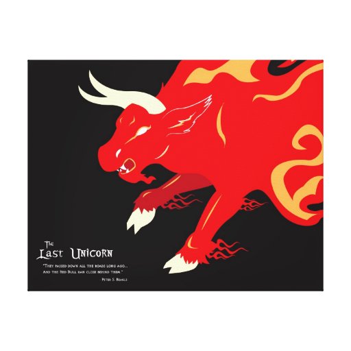 Das letzte Einhorn Die rote StierLeinwand Leinwand Druck Zazzle
