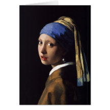 Das Mädchen mit dem Perlen-Ohrring durch Vermeer Grußkarten