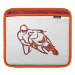 Das Motorrad-Logo, das in Kurven-Rot sich lehnt, s iPad Sleeve