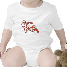 Das Motorrad-Logo, das in Kurven-Rot sich lehnt, s Body