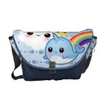 Das niedliche Baby, das mit Regenbogen und kawaii  Kurier Taschen