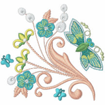 Das Polo-T-Shirt der Schmetterlings-Blume gestickt