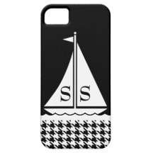 Das Preppy girly Segelboot-Hahnentrittmuster perso Etui Fürs iPhone 5