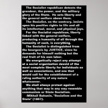 Das sozialistische… Bakunin Zitatplakat