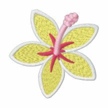 Das T-Shirt Blume der gestickten Frauen des Hibisk